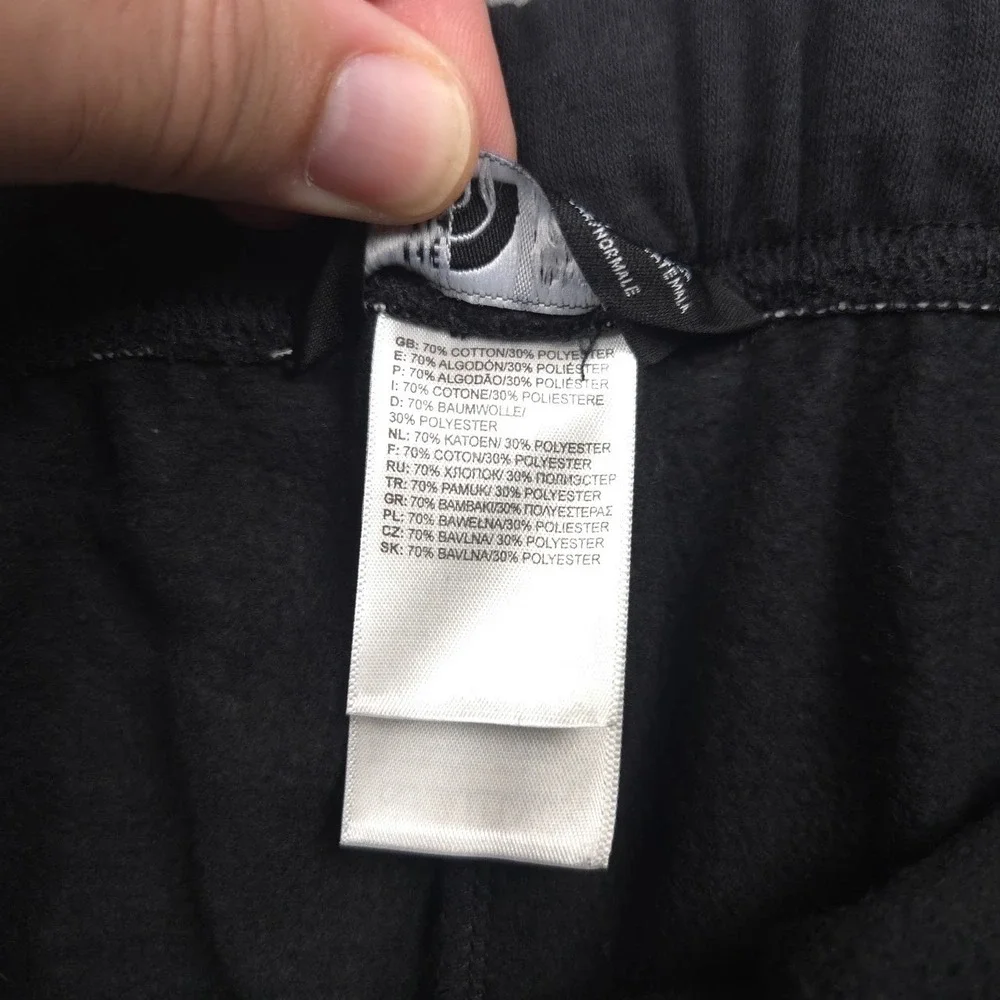 The North Face Men XL Black Fleece Sweat Shorts Big Half Dome Logo Drawstring